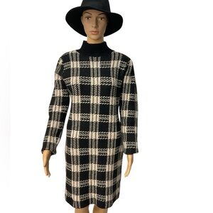 PINK ROSE Black and White Sweater Dress (M)